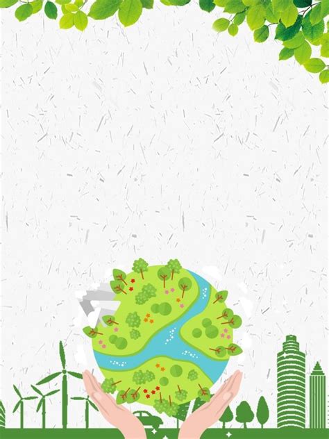 Atmospheric Minimalist Green Protection Environment Illustration ...