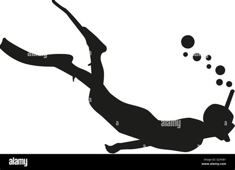 Vector snorkeling silhouette hi-res stock photography and images - Alamy