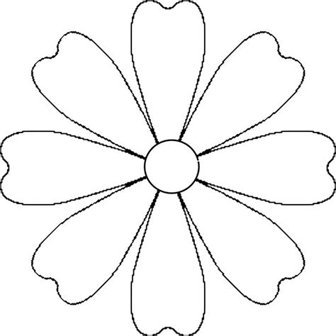 Flower Daisy 8 petal template - Openclipart | Flower templates ...