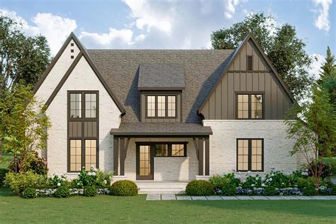 2-Story Modern Tudor House Plan with Main-level Master Bedroom - 50214PH | Architectural Designs ...