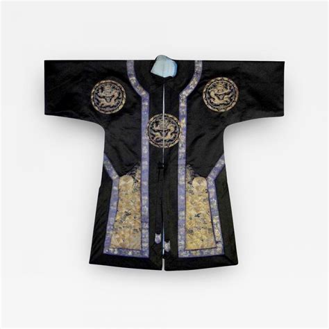 Framed Antique Chinese Silk Robe with Dragon Design