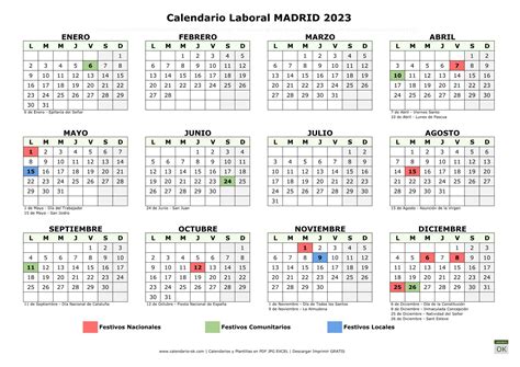 Calendario De Festivos 2023 Madrid - Image to u