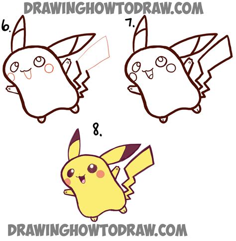 how to draw a cute baby pikachu simple step by step drawing tutorial ...