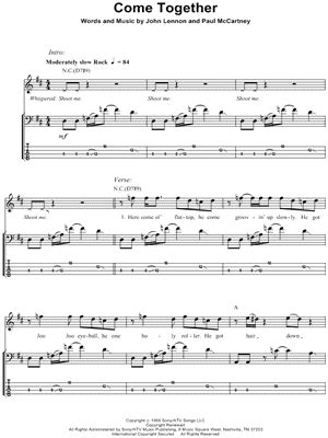 The Beatles "Come Together" Bass Tab - Download & Print