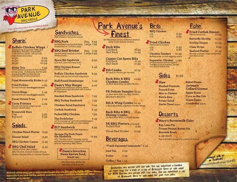 Park Avenue BBQ Grille Menu, Menu for Park Avenue BBQ Grille, Jupiter, Miami - Urbanspoon/Zomato