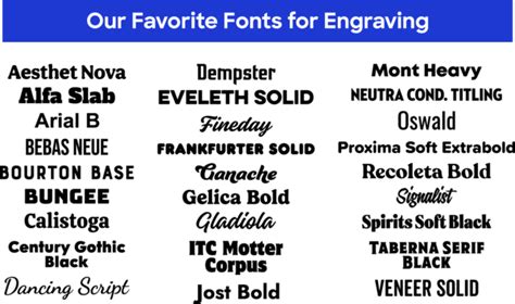 The 27 Best Fonts for Laser Engraving - Custom Ink