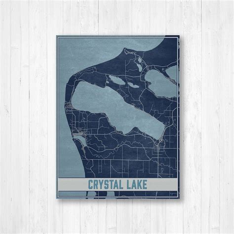 Crystal Lake Michigan Map Print Crystal Lake Magnetic Poster | Etsy