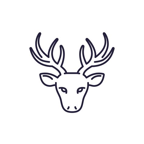 deer head, stag logo, line vector 4806026 Vector Art at Vecteezy