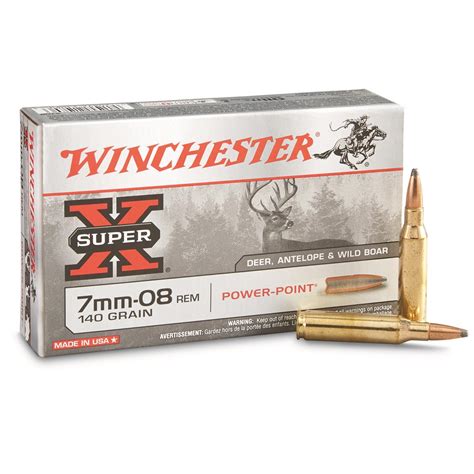 Winchester Super-X, 7mm-08 Remington, PP, 140 Grain, 20 Rounds - 39626 ...