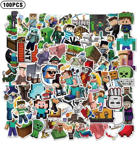 Buy Lanseede Minecraft Stickers|100 Pack |Vinyl Waterproof Stickers for ...