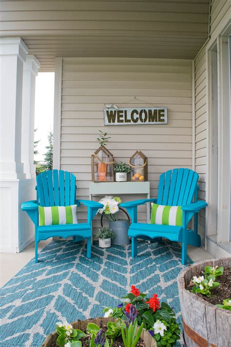 Front porch decorating ideas with the perfect Adirondack chairs • Our House Now a Home | Front ...