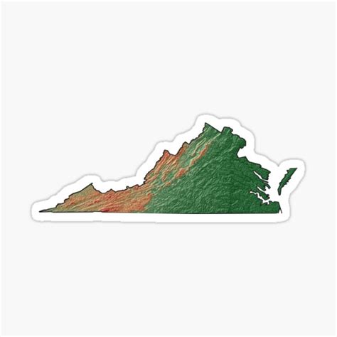 "Virginia State Topographic Elevation Map" Sticker for Sale by neilhallock | Redbubble