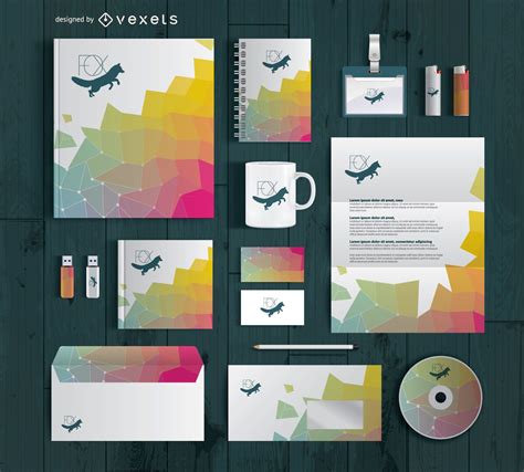 Stationary Supplies Branding Mockup Vector Download