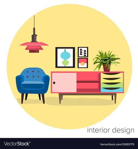 Interior design furniture logo Royalty Free Vector Image