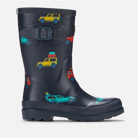 Joules Kids' Premium Bow Back Wellies - Navy Scout and About Junior Clothing | TheHut.com