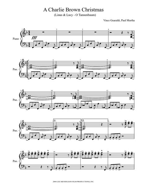 A Charlie Brown Christmas Sheet music for Piano | Download free in PDF or MIDI | Musescore.com