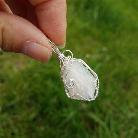 Pink Stilbite Pendant Wire Wrapped in Sterling Silver with Wire Wrapping Diy, Wire Wrapping ...