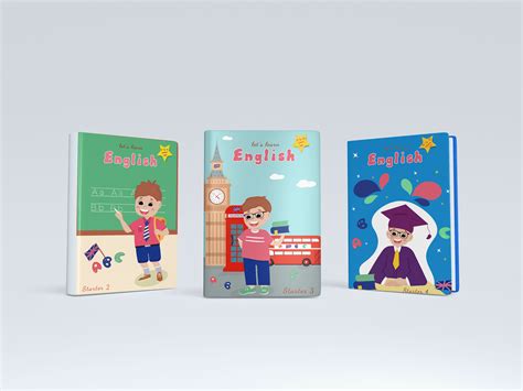 project cover for English textbook on Behance