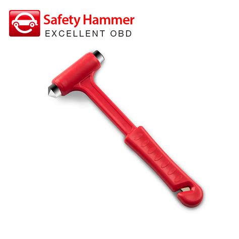 Safety Hammer Escape Emergency Hammer Seat Belt Cutter Window Glass Breaker Car Rescue Red ...