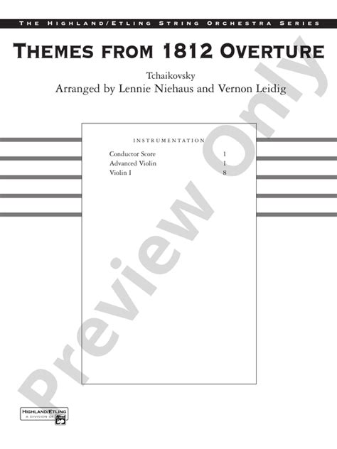 Themes from the 1812 Overture: Score: String Orchestra Score - Digital Sheet Music Download