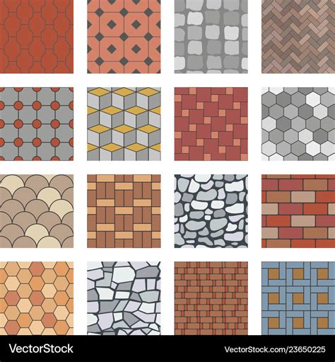 Paving stone pattern brick paver walkway rock Vector Image