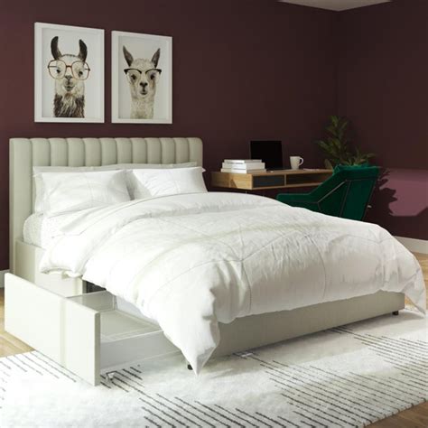 Novogratz Brittany Upholstered Bed with Storage Drawers, Full, Gray - Walmart.com - Walmart.com