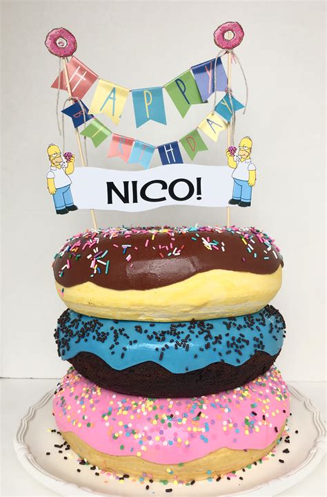 donut cake stack of donuts cake birthday cake | Diy birthday cake, Cake, Cake donuts