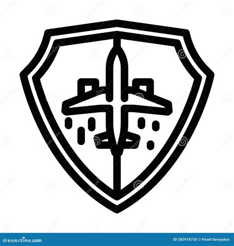 Aviation Safety Aeronautical Engineer Line Icon Vector Illustration Stock Illustration ...