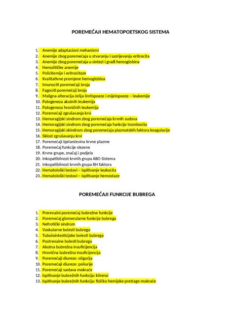 Dokument za skriptu iz patologije | Skripte' predlog Patologija - Docsity