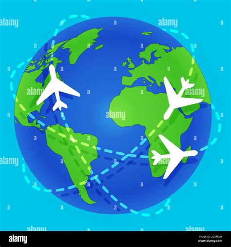 Plane flying around planet Earth. eps 10 vector iilustration Stock ...