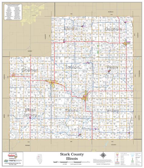 Stark County Illinois 2019 Wall Map | Mapping Solutions