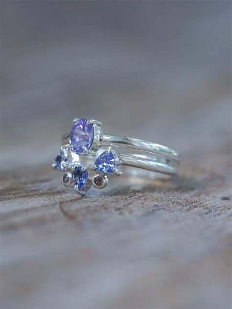 Purple Sapphire Ring Set - Gardens of the Sun | Ethical Jewelry