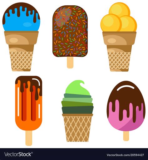 Set of ice cream Royalty Free Vector Image - VectorStock