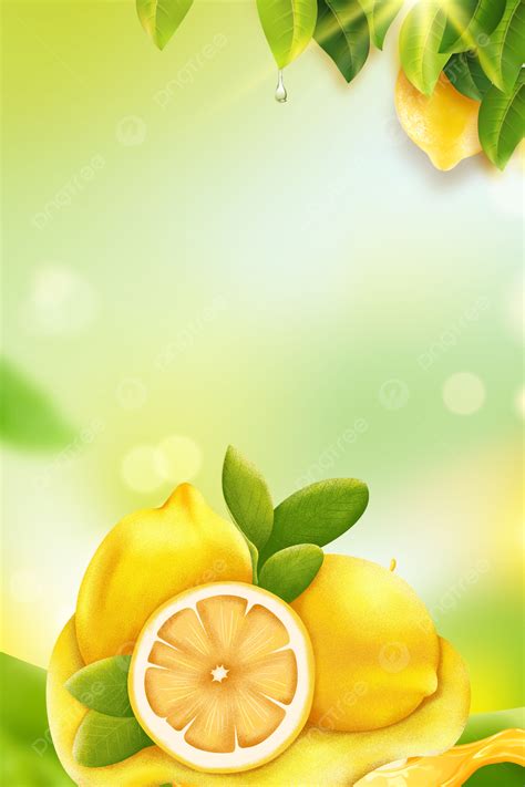 Refreshing Summer Drink With Lemon Background Wallpaper Image For Free Download - Pngtree