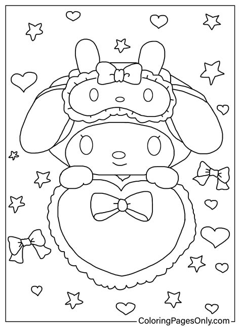 Sweet My Melody Coloring Book - Free Printable Coloring Pages