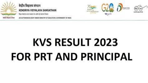 KVS Result 2023 for PRT and Principal Released at kvsangathan.nic.in: Download PDF Here