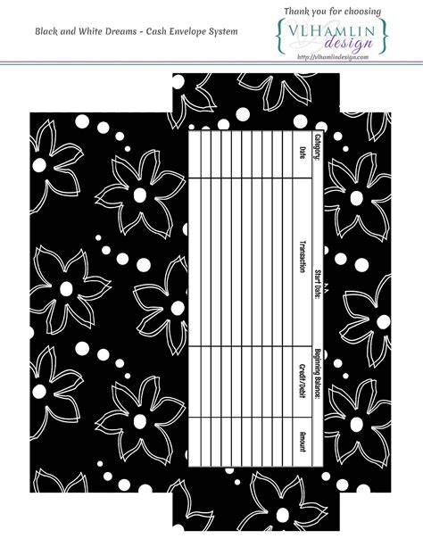 FREE PRINTABLE CASH ENVELOPES - Black & White Dreams - Food Life Design | Cash envelopes, Budget ...