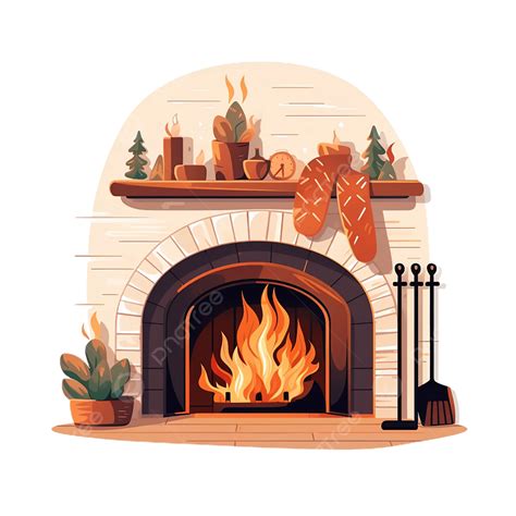 Cozy Fireplace Clip Art, Cozy Fireplace, Winter, Transparent PNG ...