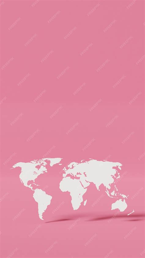 Premium Photo | Pink world map on a pink background