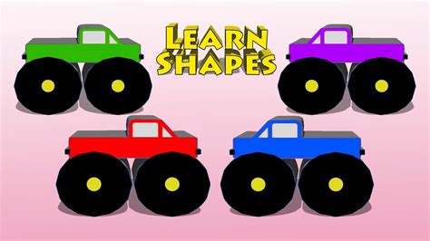 Build A Monster Truck with Shapes For Children - YouTube