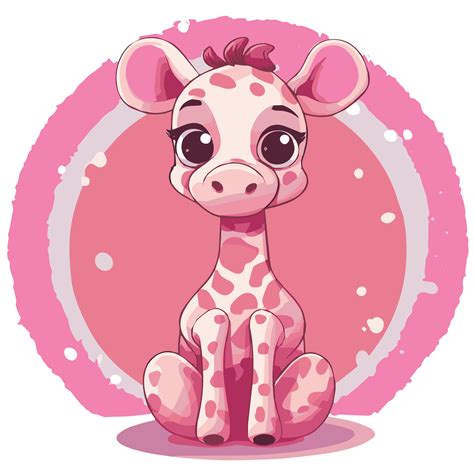 Pink cute giraffe design 23959332 PNG