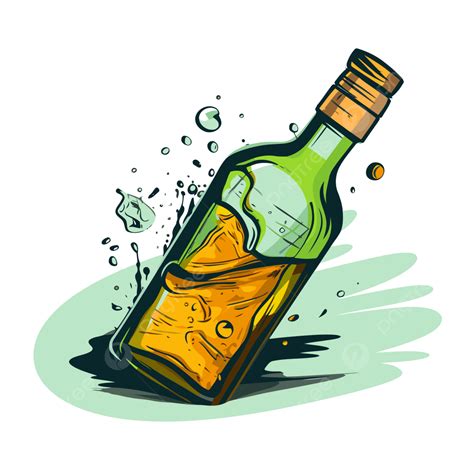 Botella De Alcohol Vector PNG ,dibujos Pegatina Clipart Alcohólica Alcohol, Una Botella Con ...