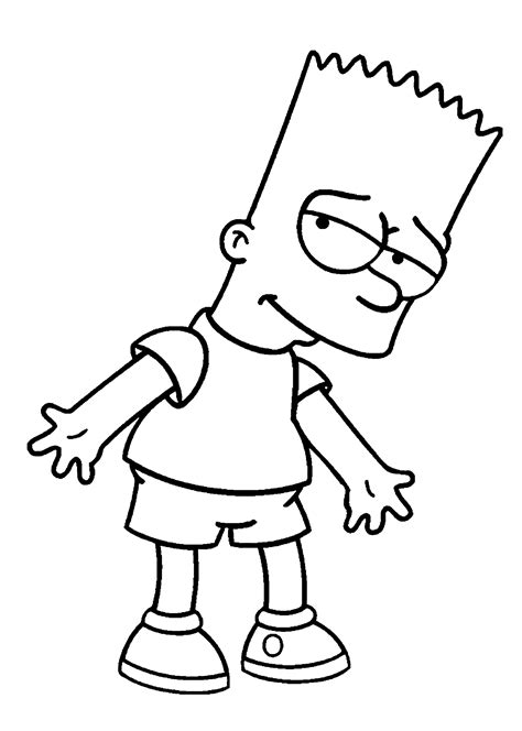 Simpsons Bart coloring pages for kids printable free | Coloring pages ...