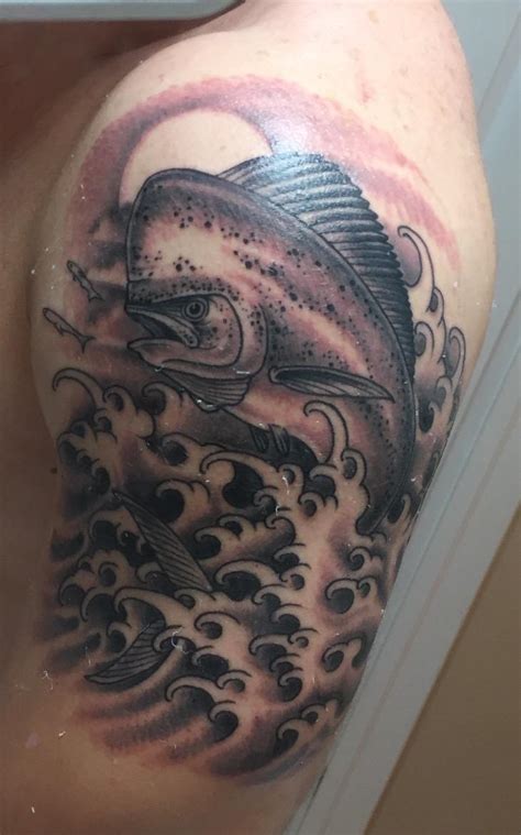 Mix of Realism and Traditional, Mahi-Mahi Tattoo by Matt at Monument ...