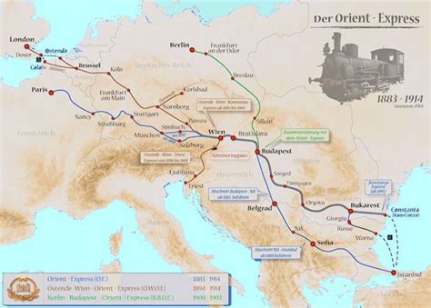 Eastern and Western maps of the complete Orient Express system ...