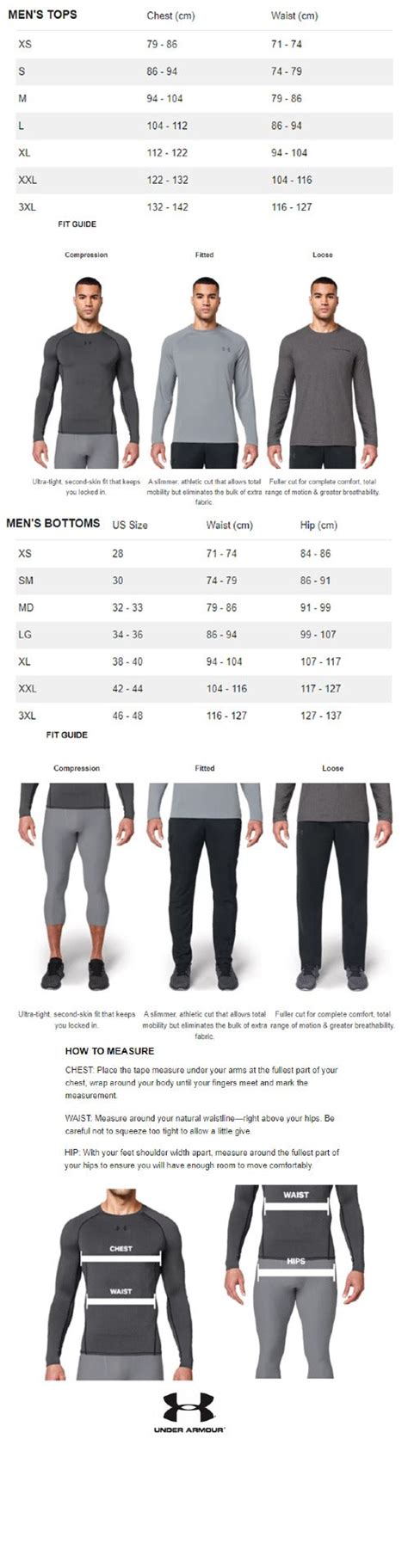 Under Armour Golf Men's Size Guide