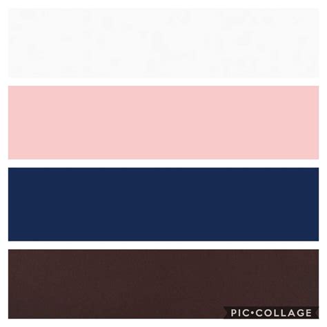 Does this colour palette work? Trying to connect a navy blue and white bedroom set to dark brown ...