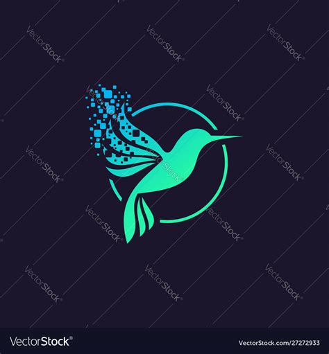 Hummingbird logo design colibri bird icon Vector Image