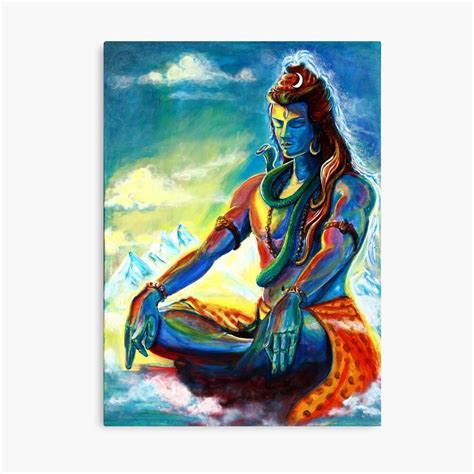 Majestic Lord Shiva In Meditation – Poster - Canvas Print - Wooden ...