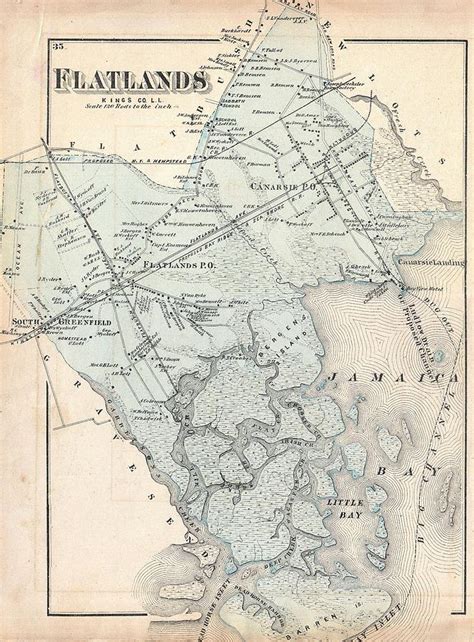 1873 Beers Map of Fort Hamilton Brooklyn New York City Photograph by Paul Fearn - Fine Art America